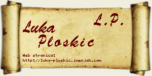 Luka Ploskić vizit kartica